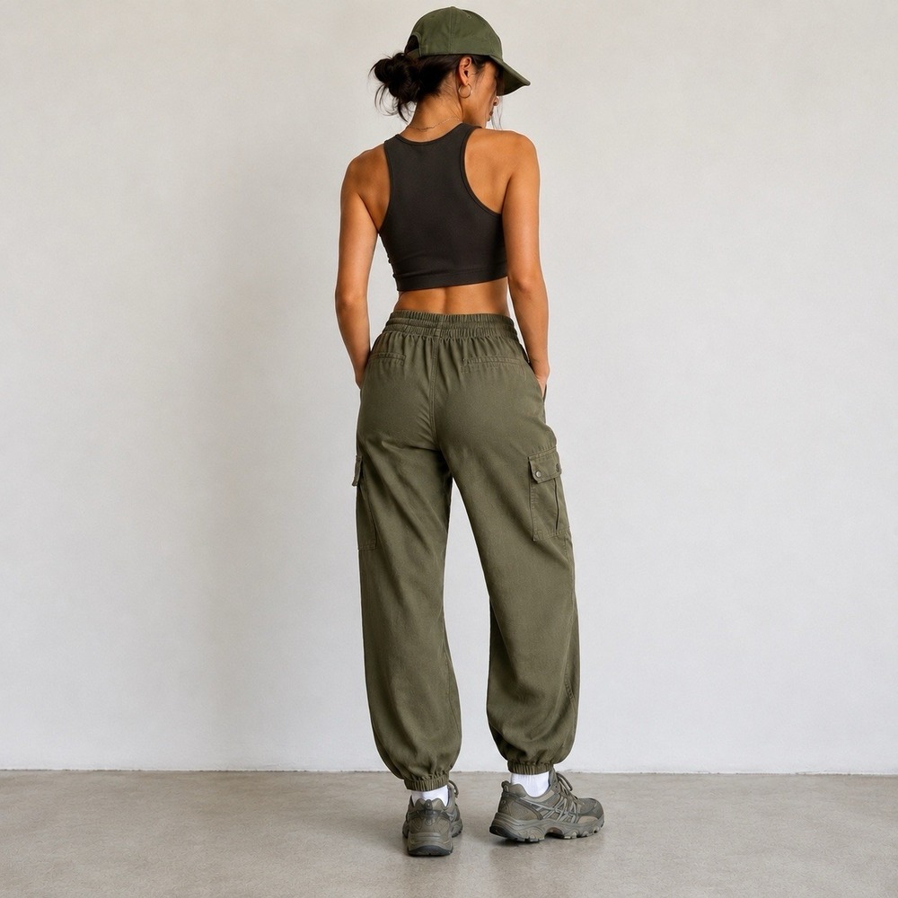 Forever 21 Size M Pants Olive Cargo Pants Utility Military Gorpcore Streetwear - Picture 5 of 10